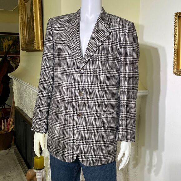 Nino Cerrutti 1881 Cashmere Houndstooth Blazer Made in Italy - Picture 2 of 13